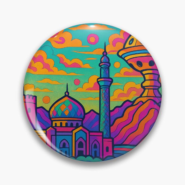 Item preview, Trippy Psychedelic Poster of Muscat | Vibrant Omani Coastal Cityscape Art | Retro Colorful Muscat Skyline Design designed and sold by PaintedPixels01.