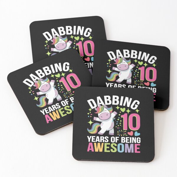 Item preview, 10 Year Old Unicorn Dabbing 10th Birthday Girl Unicorn Party  designed and sold by joyouartArt.