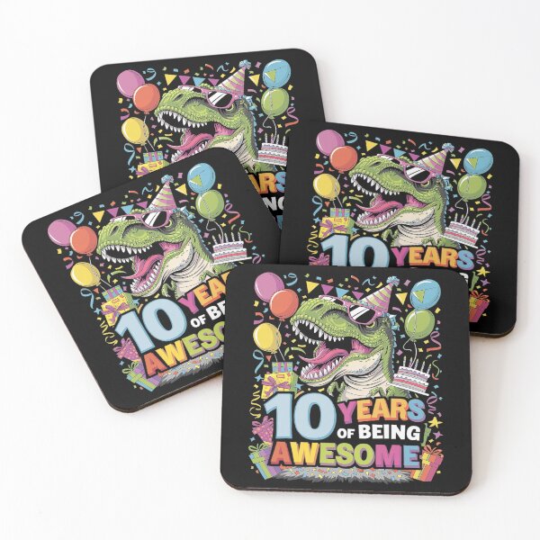 Item preview, 10 Years Of Being Awesome T Rex Dinosaur 10th Birthday Dino  designed and sold by angolinnArt.