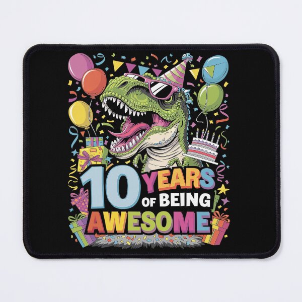 Item preview, 10 Years Of Being Awesome T Rex Dinosaur 10th Birthday Dino designed and sold by angolinnArt.