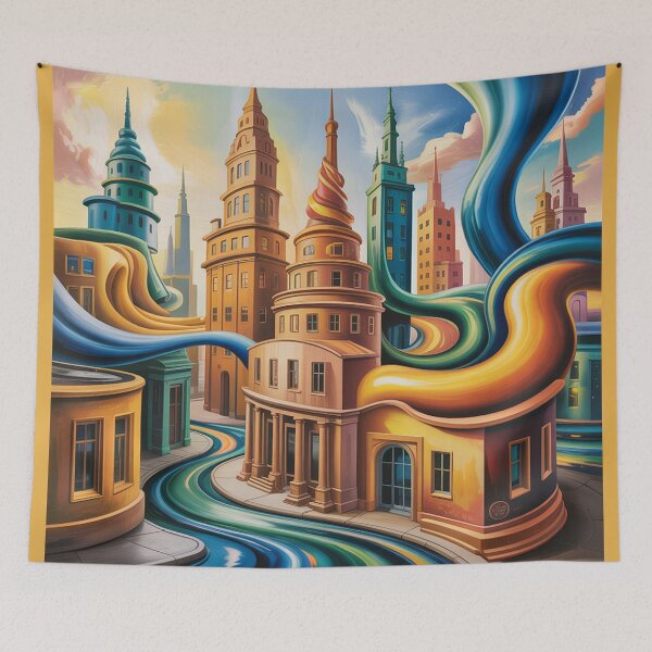 Item preview, А fantastical cityscape. designed and sold by Lilashakti ⭐️ ⭐️ ⭐️ ⭐️ ⭐️.
