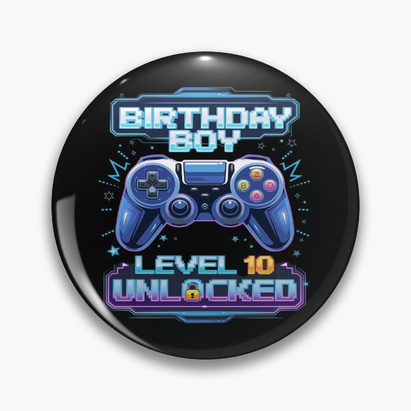 Item preview, 10th Birthday Boy Level 10 Unlocked Video Game Party  designed and sold by joyouartArt.