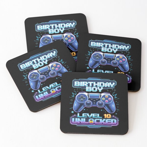 Item preview, 10th Birthday Boy Level 10 Unlocked Video Game Party  designed and sold by joyouartArt.