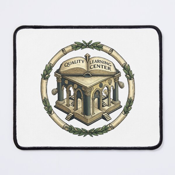 Item preview, Quality Learning Center – Vintage Academic Emblem with Open Book & Laurel Wreath | Classical Education Logo Art designed and sold by Gurjeetpixelart.