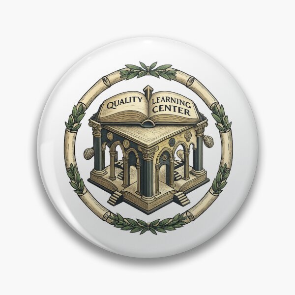 Item preview, Quality Learning Center – Vintage Academic Emblem with Open Book & Laurel Wreath | Classical Education Logo Art designed and sold by Gurjeetpixelart.