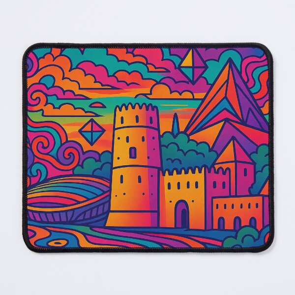 Item preview, Trippy Psychedelic Poster of Al Rayyan | Vibrant Qatari Cityscape Art | Retro Colorful Al Rayyan Urban Design designed and sold by PaintedPixels01.