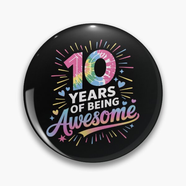 Item preview, 10th Birthday Idea Tie-Dye 10 Year Of Being Awesome designed and sold by joyouartArt.