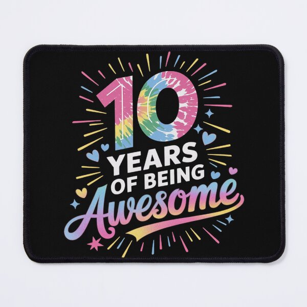 Item preview, 10th Birthday Idea Tie-Dye 10 Year Of Being Awesome  designed and sold by joyouartArt.