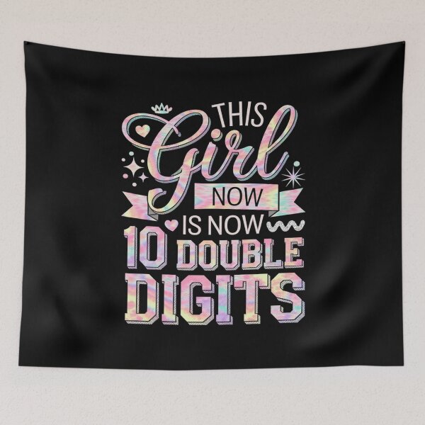 Item preview, 10th Birthday This Girl Is Now 10 Double Digits Tie Dye  designed and sold by angolinnArt.