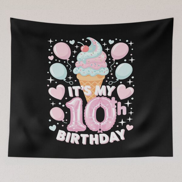 Item preview, 10th Birthday Girl 10 Years, Ice Cream, Number 10 designed and sold by angolinnArt.