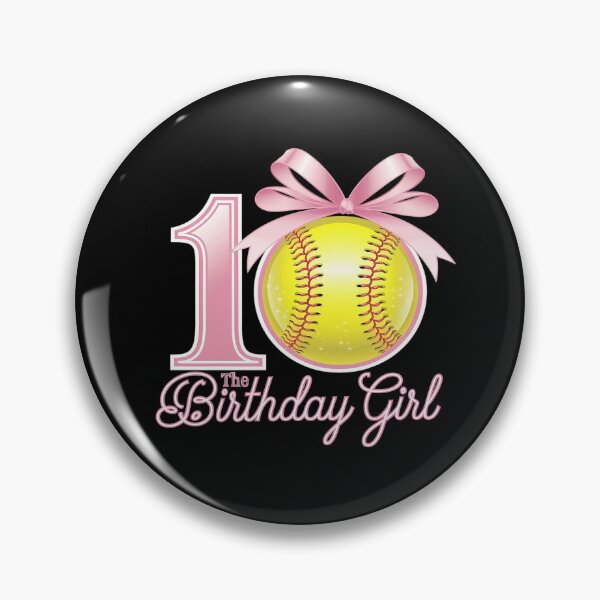 Item preview, 10th Birthday Girl Softball Player Coquette Pink Bow 10 Ten designed and sold by joyouartArt.