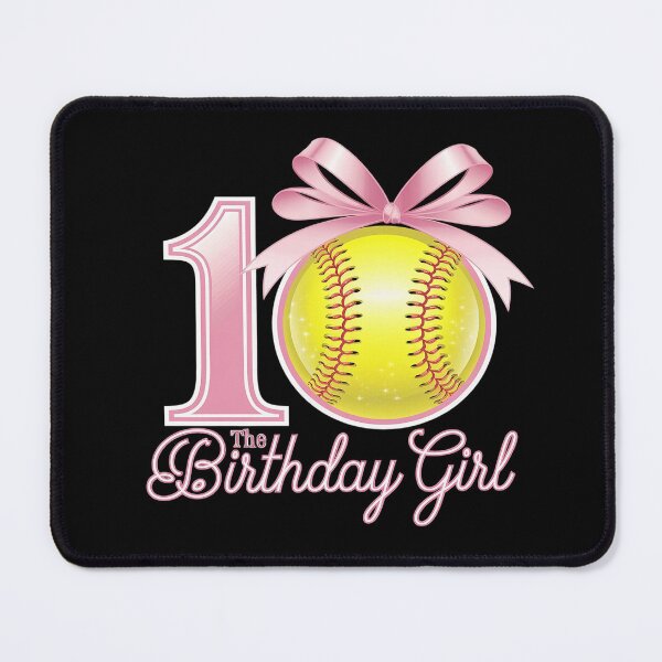 Item preview, 10th Birthday Girl Softball Player Coquette Pink Bow 10 Ten designed and sold by joyouartArt.
