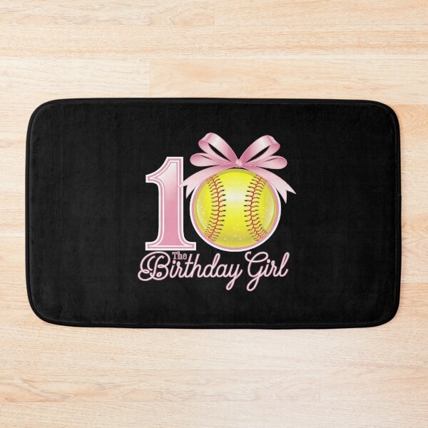 Item preview, 10th Birthday Girl Softball Player Coquette Pink Bow 10 Ten designed and sold by joyouartArt.