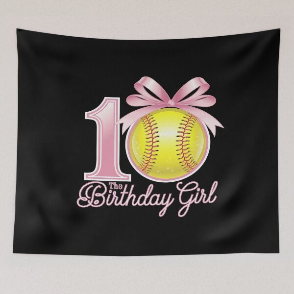 Item preview, 10th Birthday Girl Softball Player Coquette Pink Bow 10 Ten  designed and sold by joyouartArt.