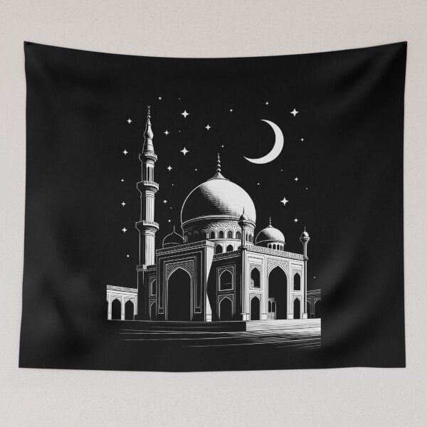 Item preview, Grand Mosque Architecture Crescent Moon by Night designed and sold by k3rstman1.