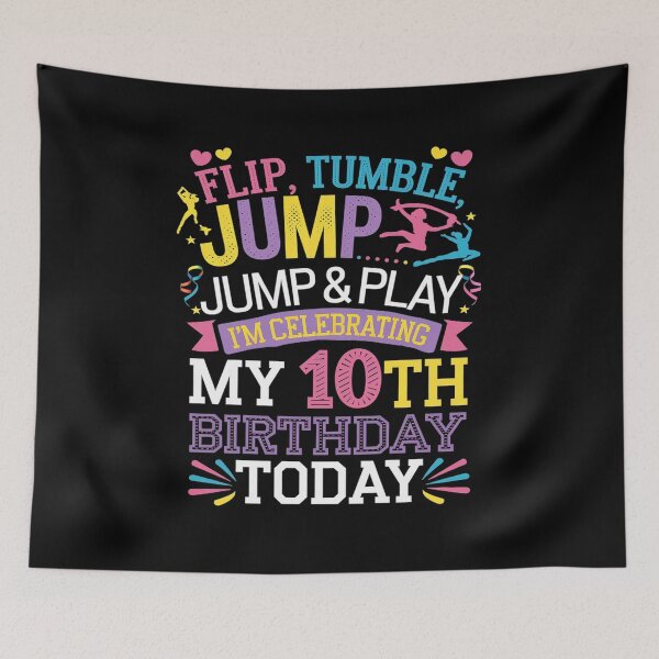 Item preview, 10th Birthday Gymnast Girl 10 Year Old Bday Gymnastics Party  designed and sold by angolinnArt.