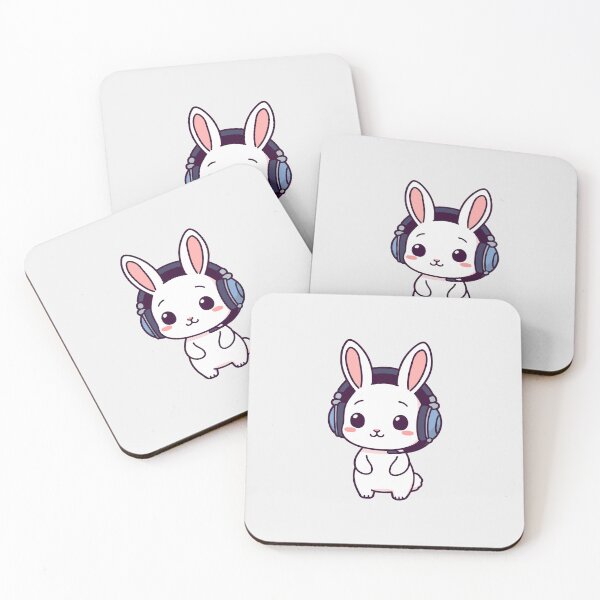 Item preview, Cute Gamer Bunny – Chibi Pastel Headphones designed and sold by Hellocr.