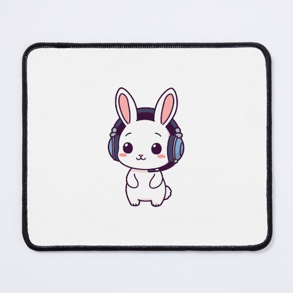 Item preview, Cute Gamer Bunny – Chibi Pastel Headphones designed and sold by Hellocr.