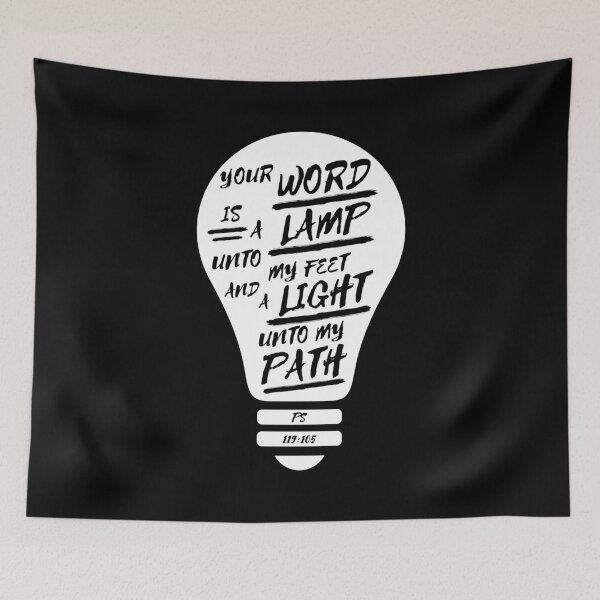 Item preview, Psalm 119:105 Bible Verse Light Bulb Illustration (KJV) designed and sold by Clothed in Scripture.