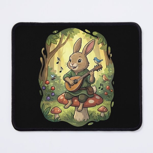 Item preview, Cute Fantasy Forest Bunny Bard Mushroom designed and sold by k3rstman1.