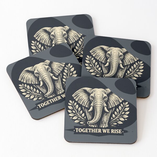 Item preview, Elephant Together We Rise African Savanna Wildlife Art Sticker designed and sold by SavannaStrikes.