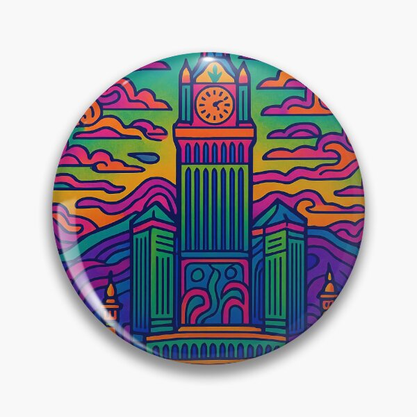 Item preview, Trippy Psychedelic Poster of Mecca | Vibrant Sacred Cityscape Art | Retro Colorful Mecca Skyline Design designed and sold by PaintedPixels01.