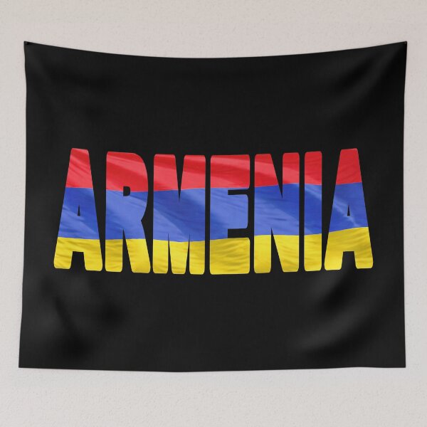 Item preview, ARMENIA - Flag Flying in Wind cut to Letters Souvenir Sticker Shirt designed and sold by Adam Gormley.