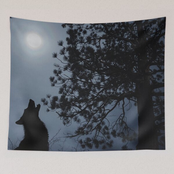 Item preview, Wolf Moon Behind the Ponderosa Pine designed and sold by PolkaDotStudio.