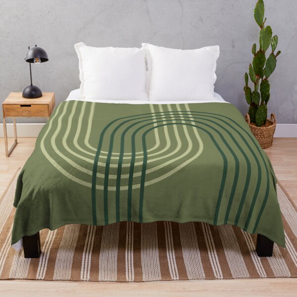 Item preview, Geometric Lines Rainbow Abstract a2 in forest sage green designed and sold by nineFlorals.
