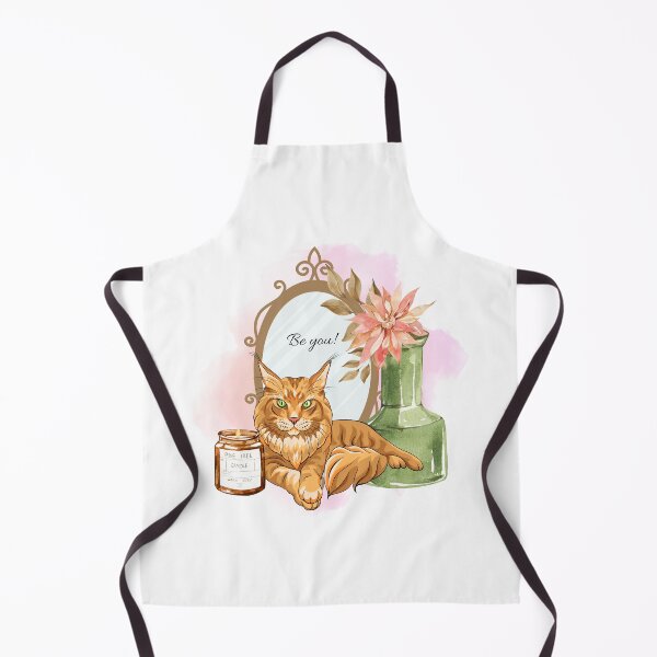 Aperçu de l'œuvre Be you! – Chat Maine Coon et rituel doux en tons pastel créée et vendue par Unefleuralafois.