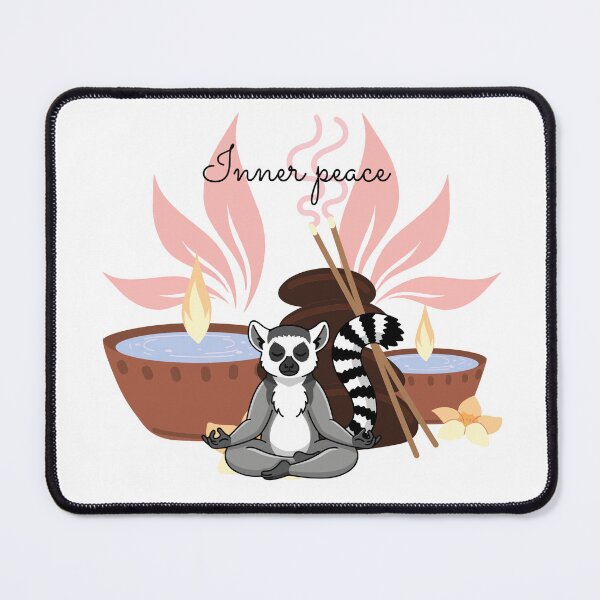 Item preview, Inner Peace – Lemur in meditation and zen atmosphere designed and sold by Unefleuralafois.