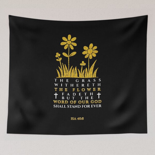 Item preview, Isaiah 40:8 Floral Bible Verse Typography (KJV) designed and sold by Clothed in Scripture.