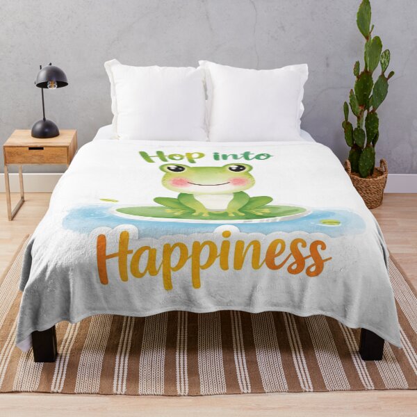 Item preview, Hop Into Happiness, Cute Frog on Lily Pad Illustration designed and sold by Moodune.