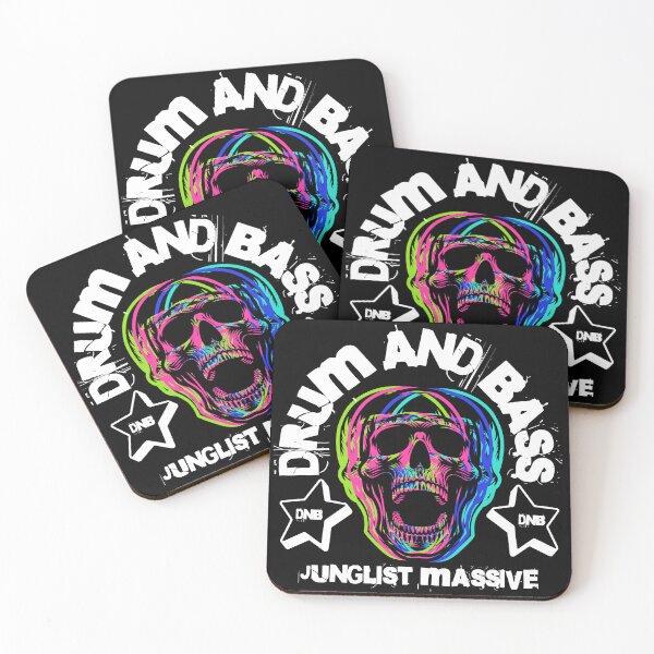 Item preview, DRUM AND BASS  - Colorful Skull Scream (White) designed and sold by Discothreadz.