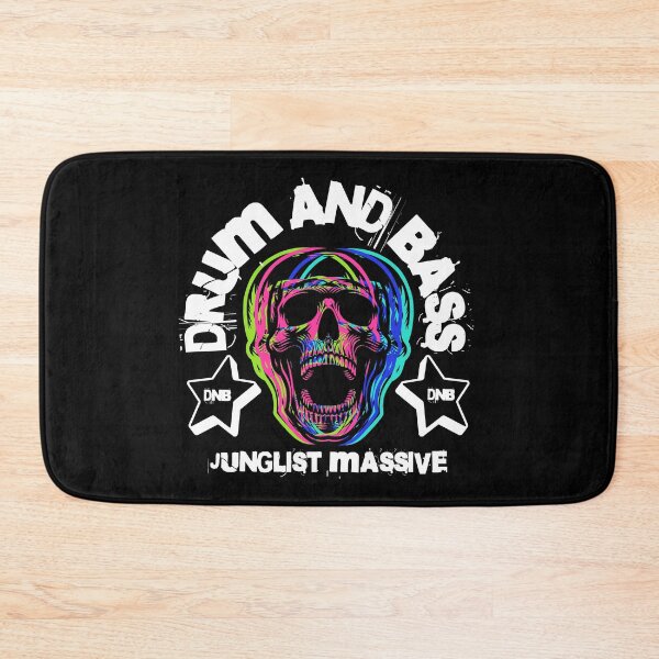 Item preview, DRUM AND BASS  - Colorful Skull Scream (White) designed and sold by Discothreadz.