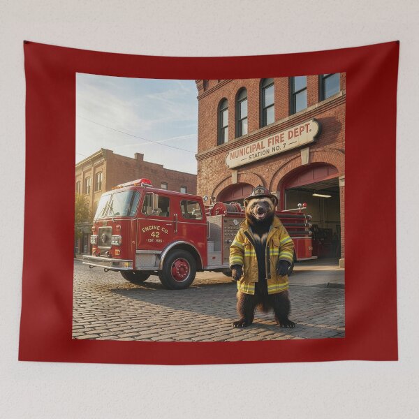 Item preview, Wolverine Fire Fighter Is Steaming Mad at Fire designed and sold by Tridentulus.