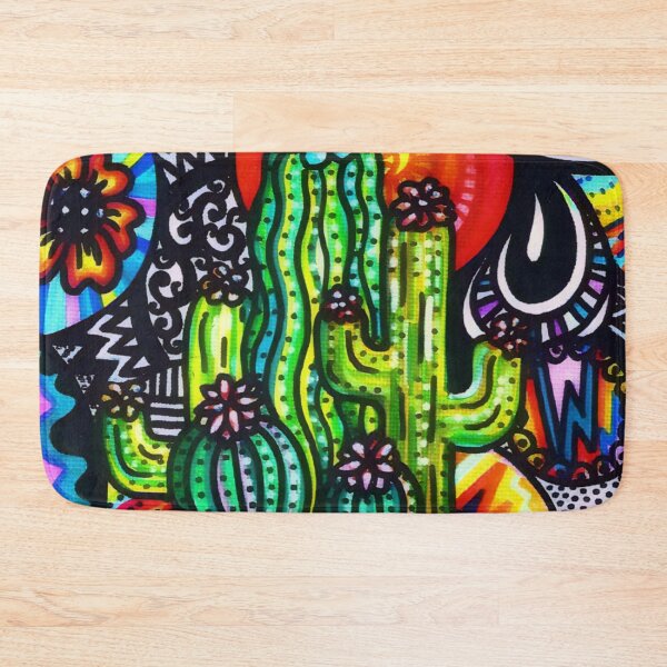 Item preview, Colorful flowering cactus in a psychedelic patterned pot (Bohemian Loveletter) designed and sold by Nina Di Gyal.