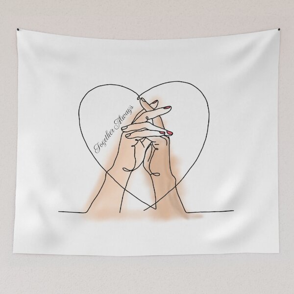 Item preview, Minimalist Hands Holding Line Art – Romantic Couple together always designed and sold by Fandom Universe.