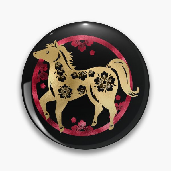 Item preview, Year of the Horse 2026  | Happy Chinese New Year | Lunar New Year | Gold and Red Firehorse designed and sold by StarryHeavens.