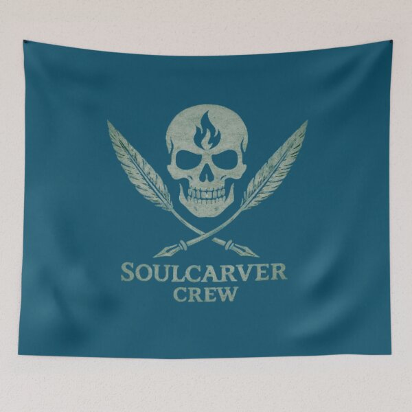 Item preview, Soulcarver Crew Skull and Quills Logo designed and sold by Srezolo.