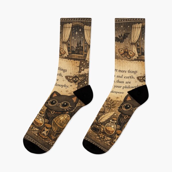 Item preview, Shakespeare quote – Kawaii Dark Academia cat design designed and sold by Mauswohn.