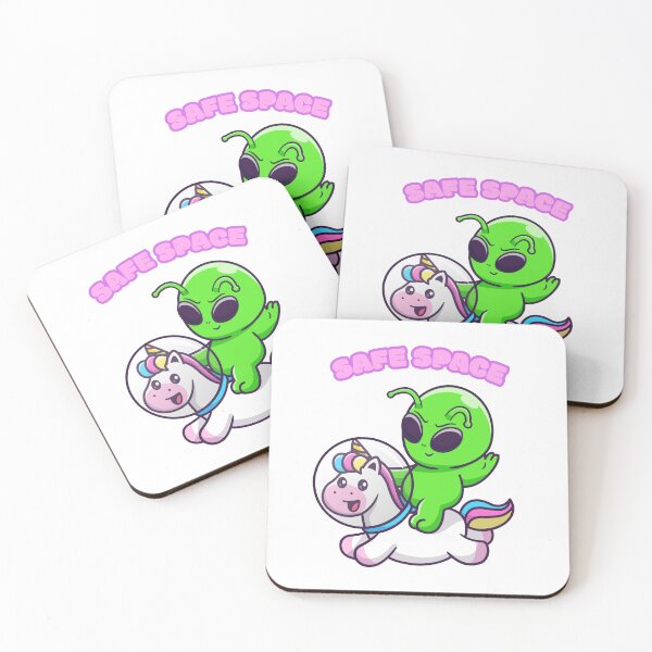 Item preview, Intergalactic Safe Space – Alien on Unicorn Astronaut designed and sold by Unefleuralafois.