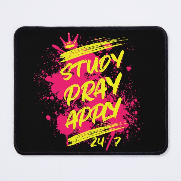 Item preview, Study Pray Apply 24/7 – Christian Faith Typography Design designed and sold by FFPrints.
