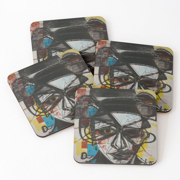 Item preview, Geometric Soul Shatter - Avant-Garde Abstract Portrait designed and sold by Slow Morning Art.