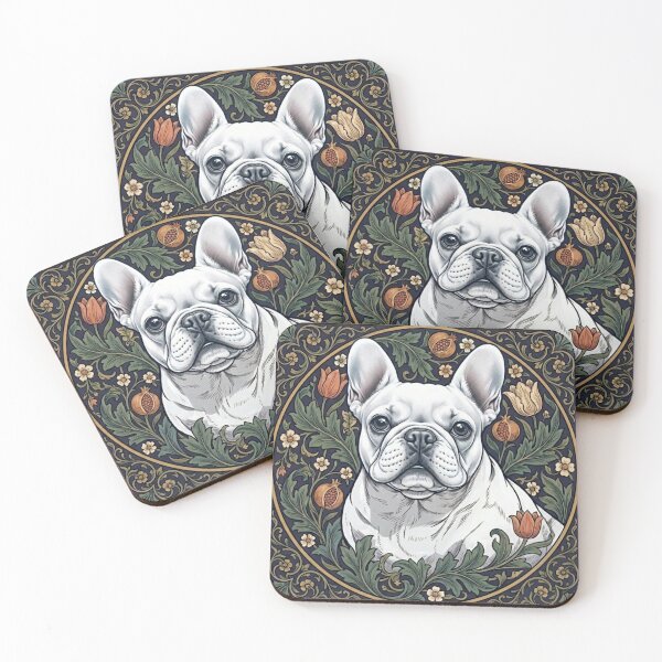Item preview, Vintage Floral Frenchie Art Nouveau Style designed and sold by Frenchies N' Friends.