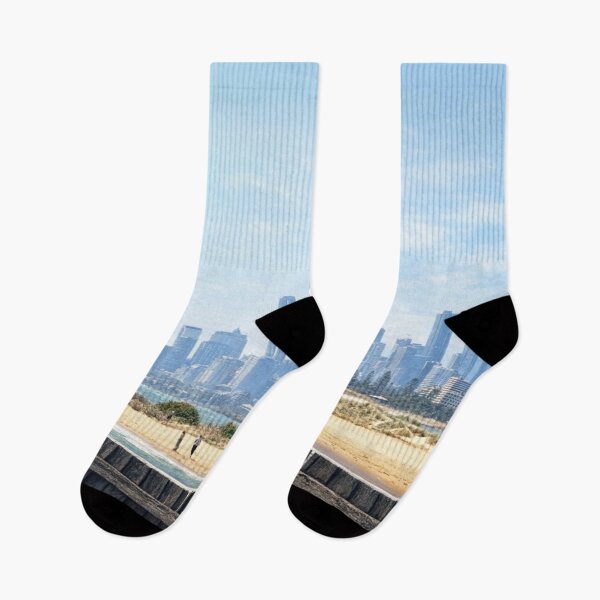 Item preview, Melbourne Skyline from Brighton Beach designed and sold by SmashedApples.