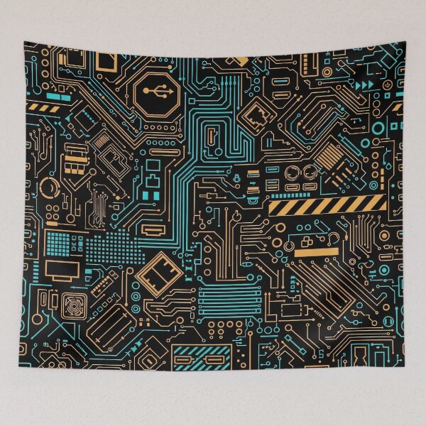 Item preview, Neon Circuit Blueprint designed and sold by Kaleidoscope Print.