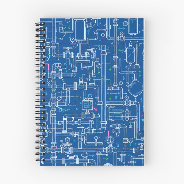 Item preview, Industrial Pipe Blueprint designed and sold by Kaleidoscope Print.