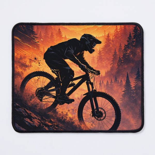 Item preview, Downhill Mountain Biking at Sunset – Extreme MTB Action Art designed and sold by Fextreme.