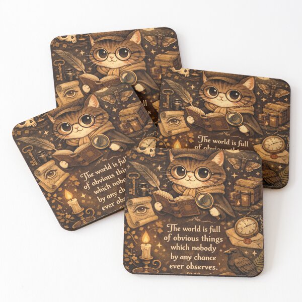 Item preview, Sherlock Holmes Cat – Kawaii Dark Academia Design designed and sold by Mauswohn.